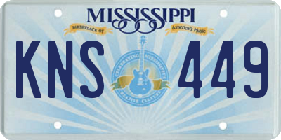 MS license plate KNS449