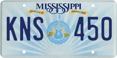 MS license plate KNS450
