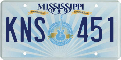 MS license plate KNS451