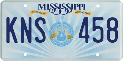 MS license plate KNS458