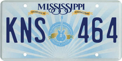 MS license plate KNS464