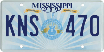 MS license plate KNS470