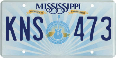 MS license plate KNS473