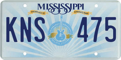 MS license plate KNS475