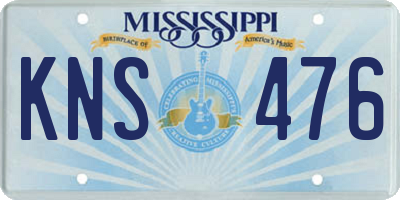 MS license plate KNS476