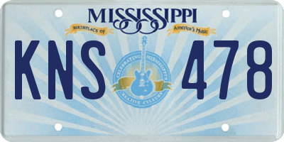 MS license plate KNS478