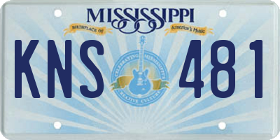 MS license plate KNS481