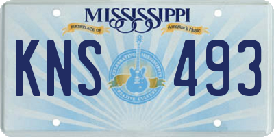 MS license plate KNS493