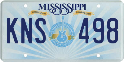 MS license plate KNS498