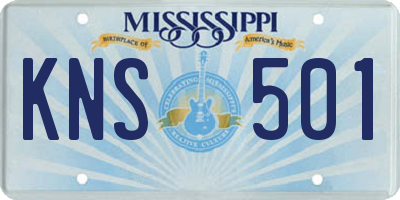 MS license plate KNS501