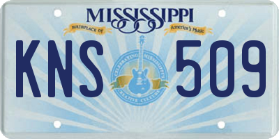 MS license plate KNS509