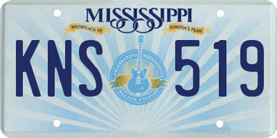 MS license plate KNS519
