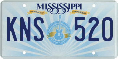 MS license plate KNS520