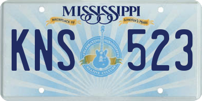 MS license plate KNS523
