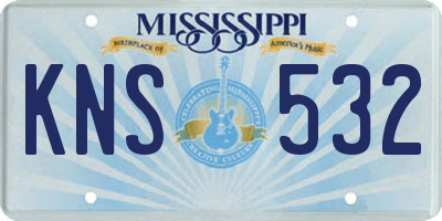 MS license plate KNS532