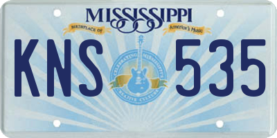 MS license plate KNS535