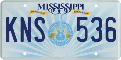 MS license plate KNS536
