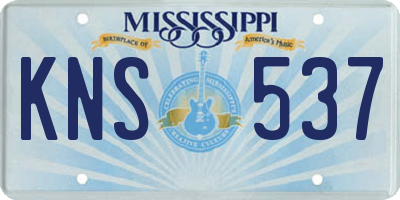 MS license plate KNS537
