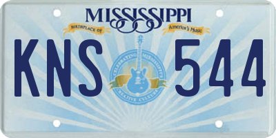 MS license plate KNS544