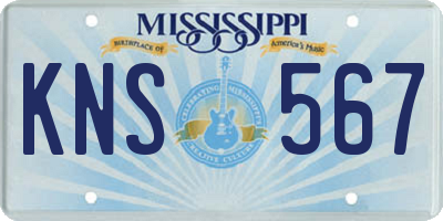 MS license plate KNS567