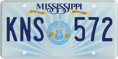 MS license plate KNS572