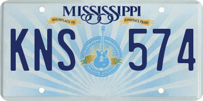 MS license plate KNS574