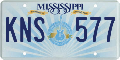 MS license plate KNS577