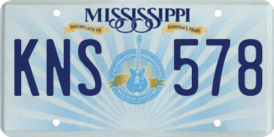 MS license plate KNS578