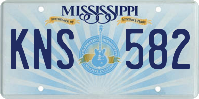 MS license plate KNS582