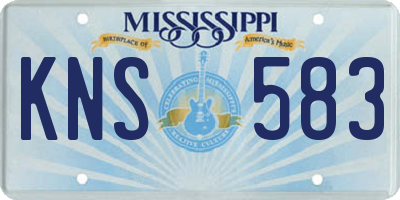 MS license plate KNS583