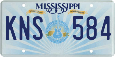 MS license plate KNS584