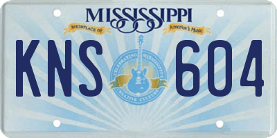 MS license plate KNS604