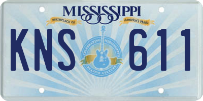 MS license plate KNS611