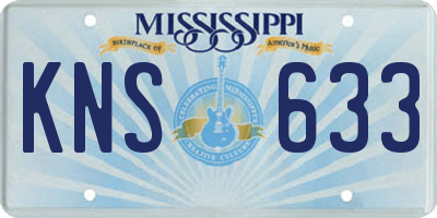 MS license plate KNS633
