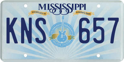 MS license plate KNS657