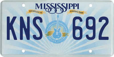 MS license plate KNS692