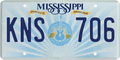 MS license plate KNS706
