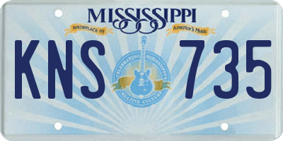 MS license plate KNS735