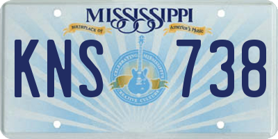MS license plate KNS738