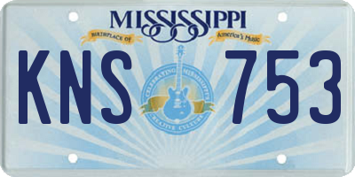 MS license plate KNS753
