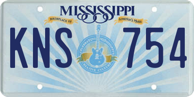 MS license plate KNS754