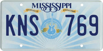 MS license plate KNS769