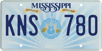 MS license plate KNS780