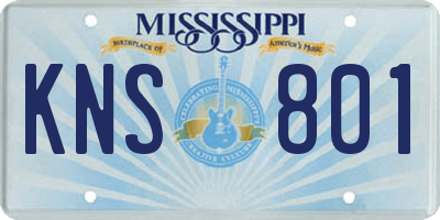 MS license plate KNS801