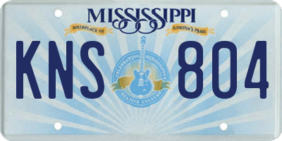 MS license plate KNS804