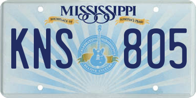 MS license plate KNS805