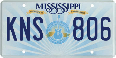MS license plate KNS806