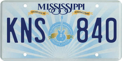 MS license plate KNS840