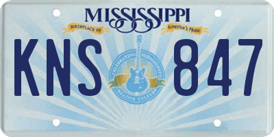 MS license plate KNS847