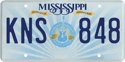 MS license plate KNS848